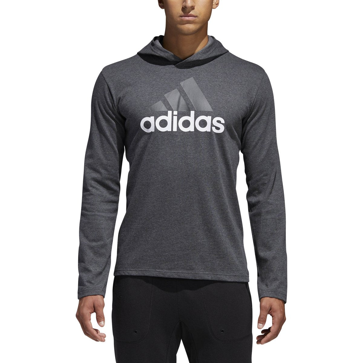 [BR1455] Mens Adidas Long Sleeve Badge Of Sport Hoody