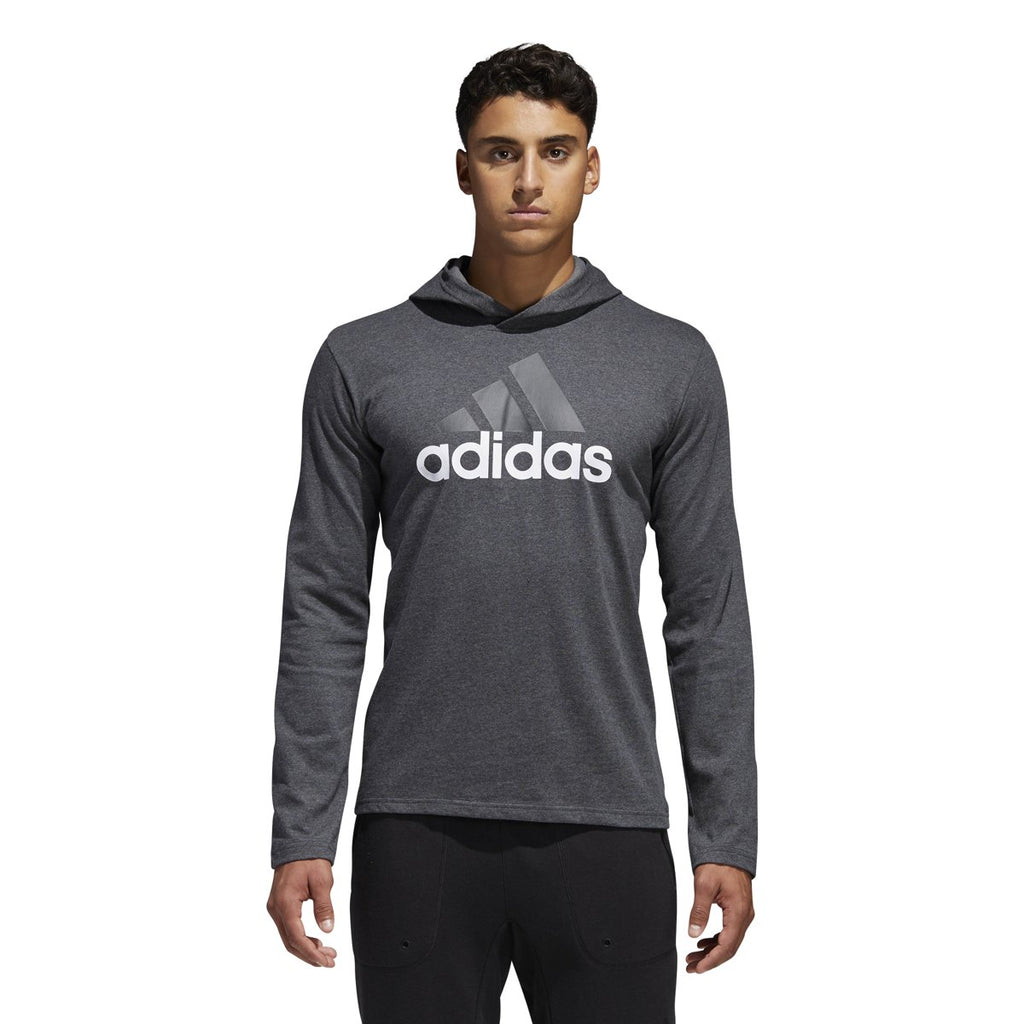 [BR1455] Mens Adidas Long Sleeve Badge Of Sport Hoody