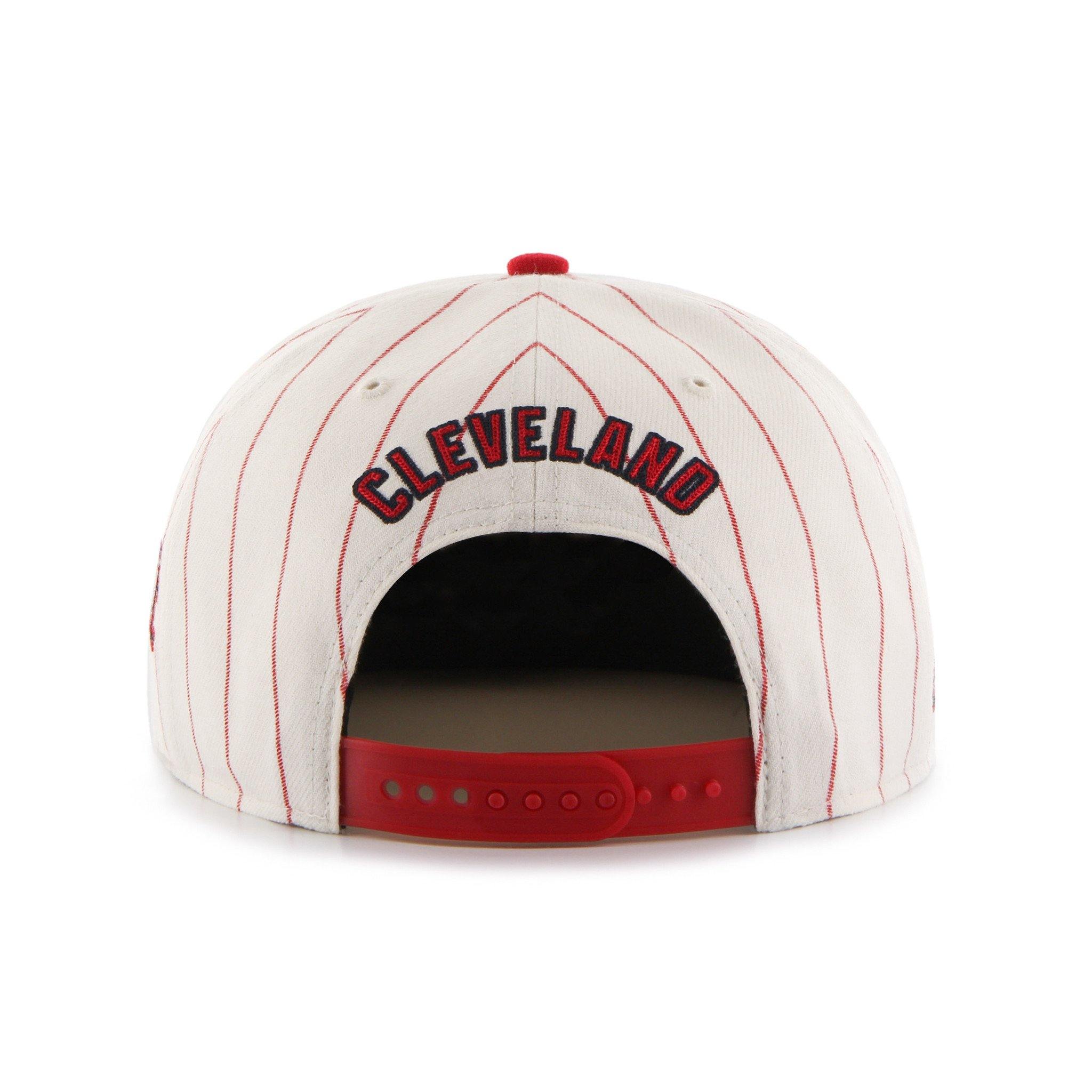 Mens 47 Brand Cleveland Indians Captain Snapback - White/Red - sneakAR
