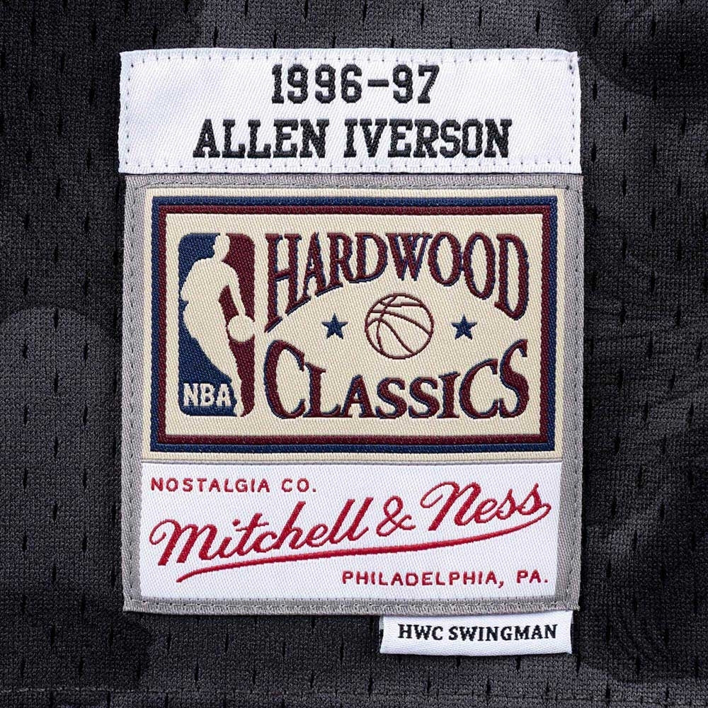 Mens Mitchell & Ness NBA Gold Toile Swingman Jersey 1996 76ers Allen Iverson
