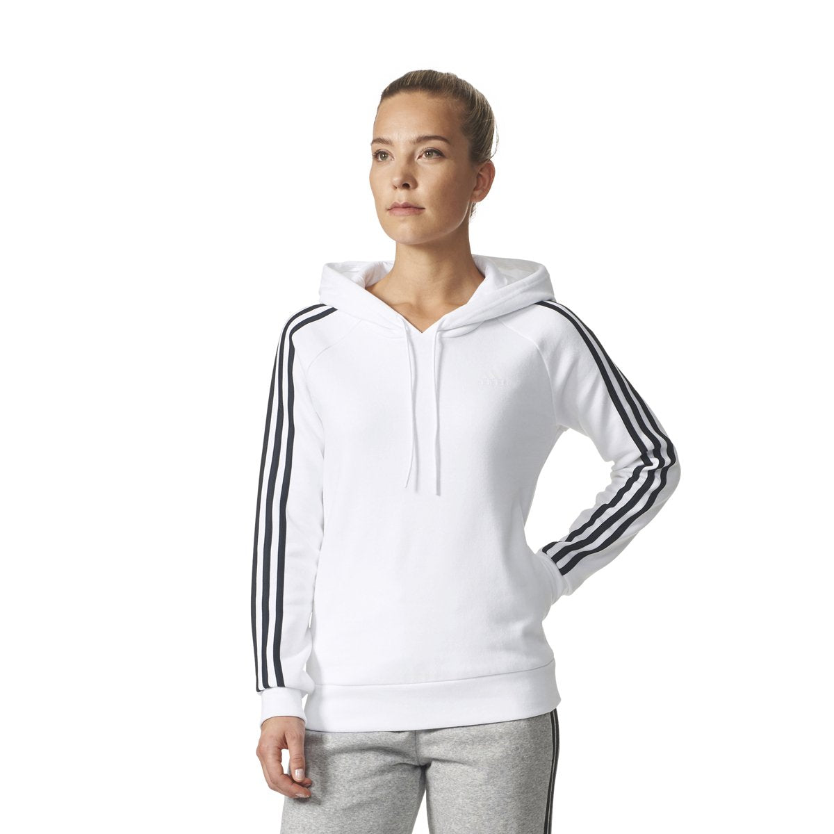 [CD2254] Womens 3 Stripes Pullover Hoodie