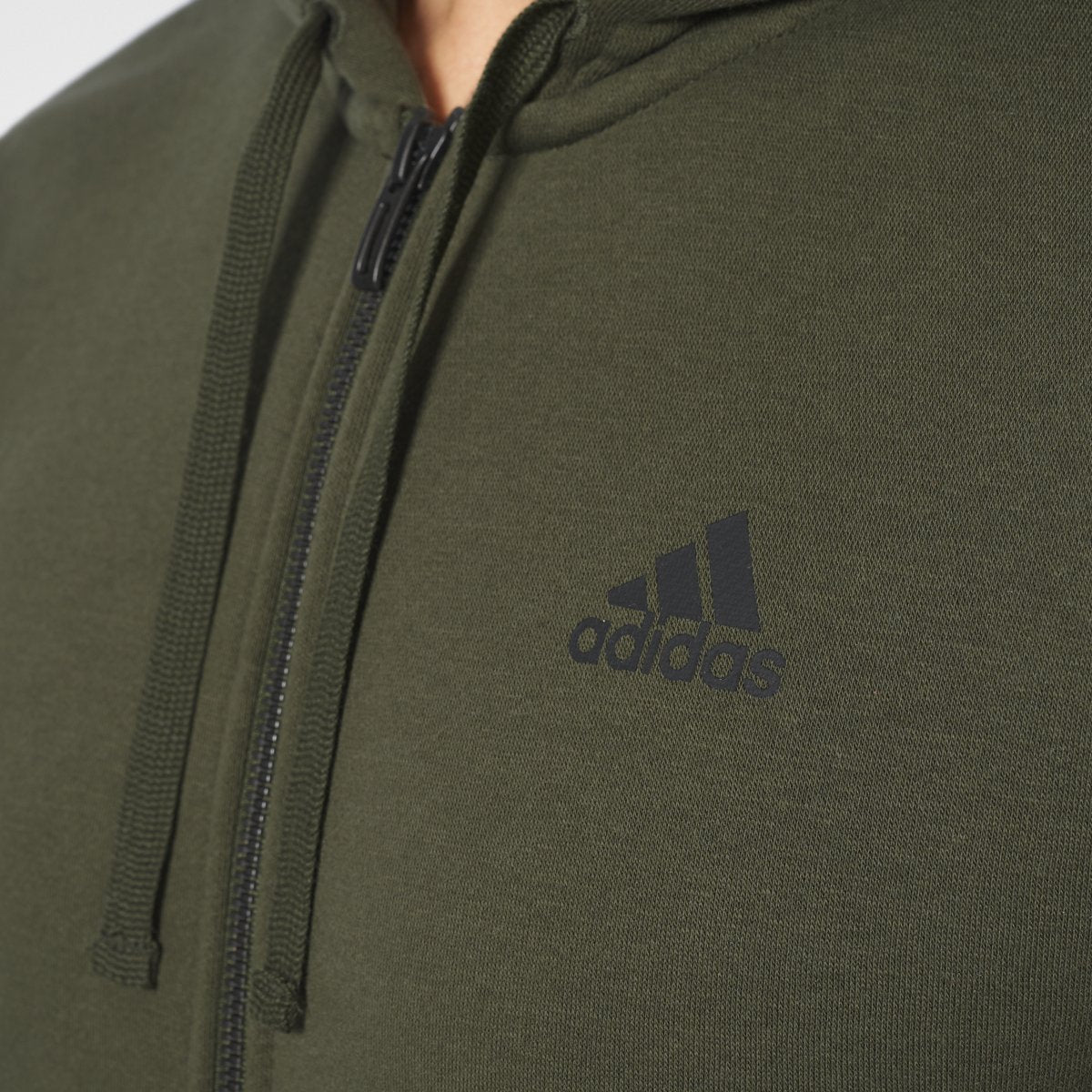 [CD8736] Essentials 3-Stripe Full Zip Fleece Hoodie