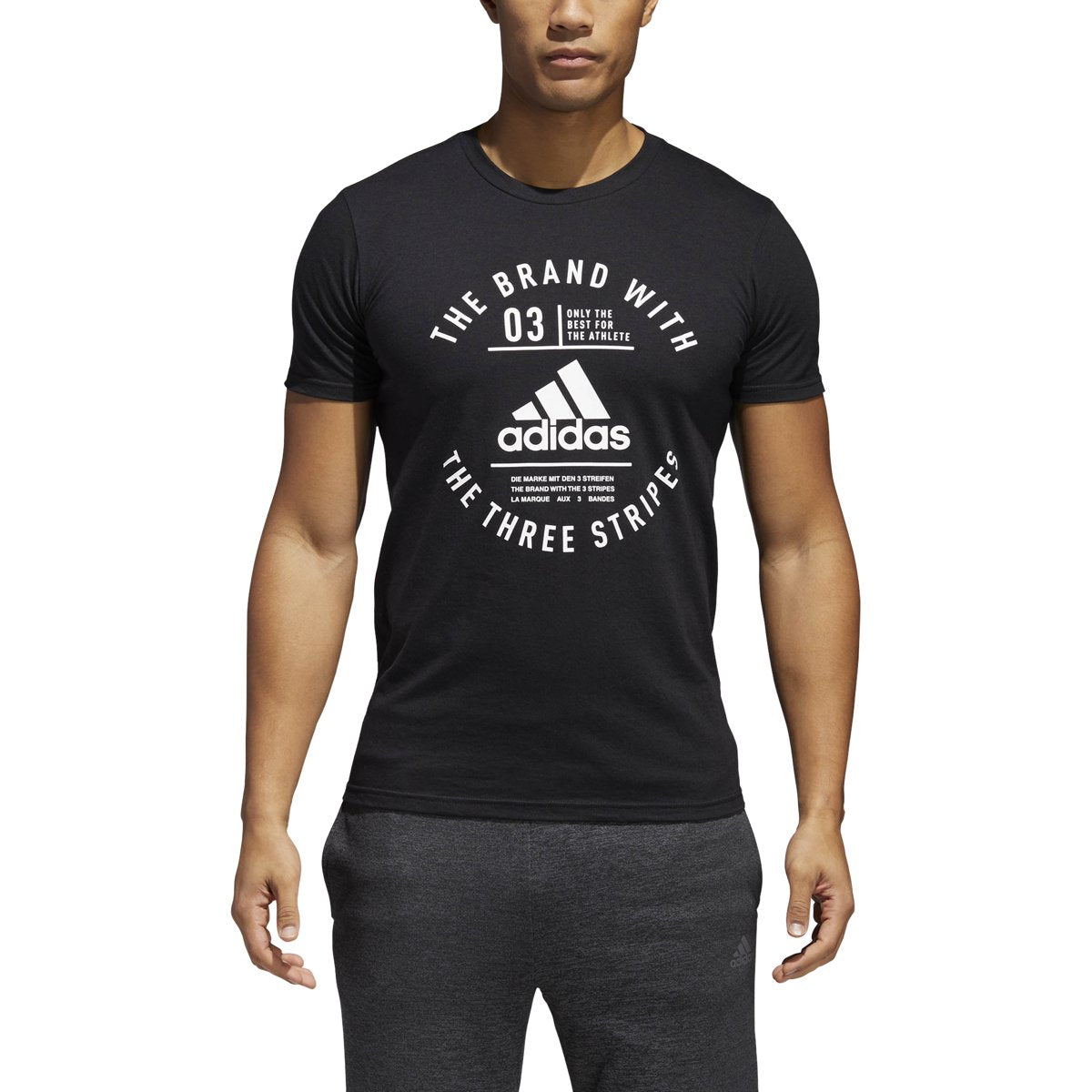 [CF8279] Three Stripe Life Emblem Tee