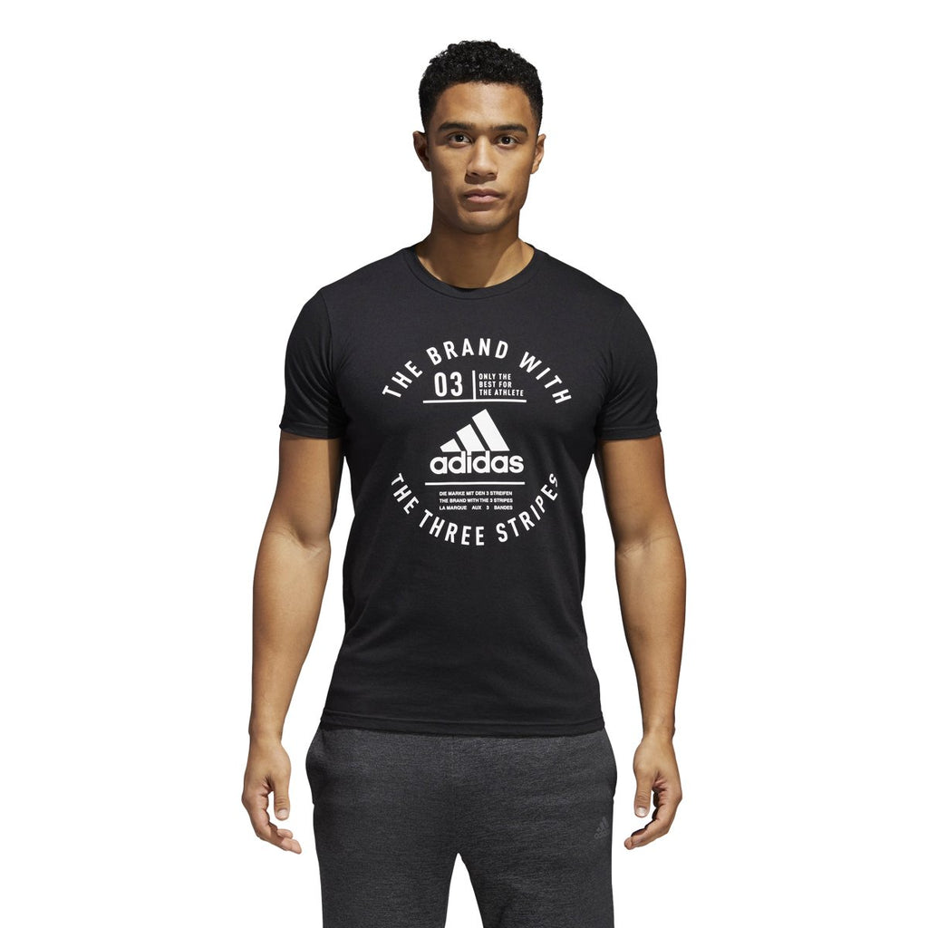 [CF8279] Three Stripe Life Emblem Tee