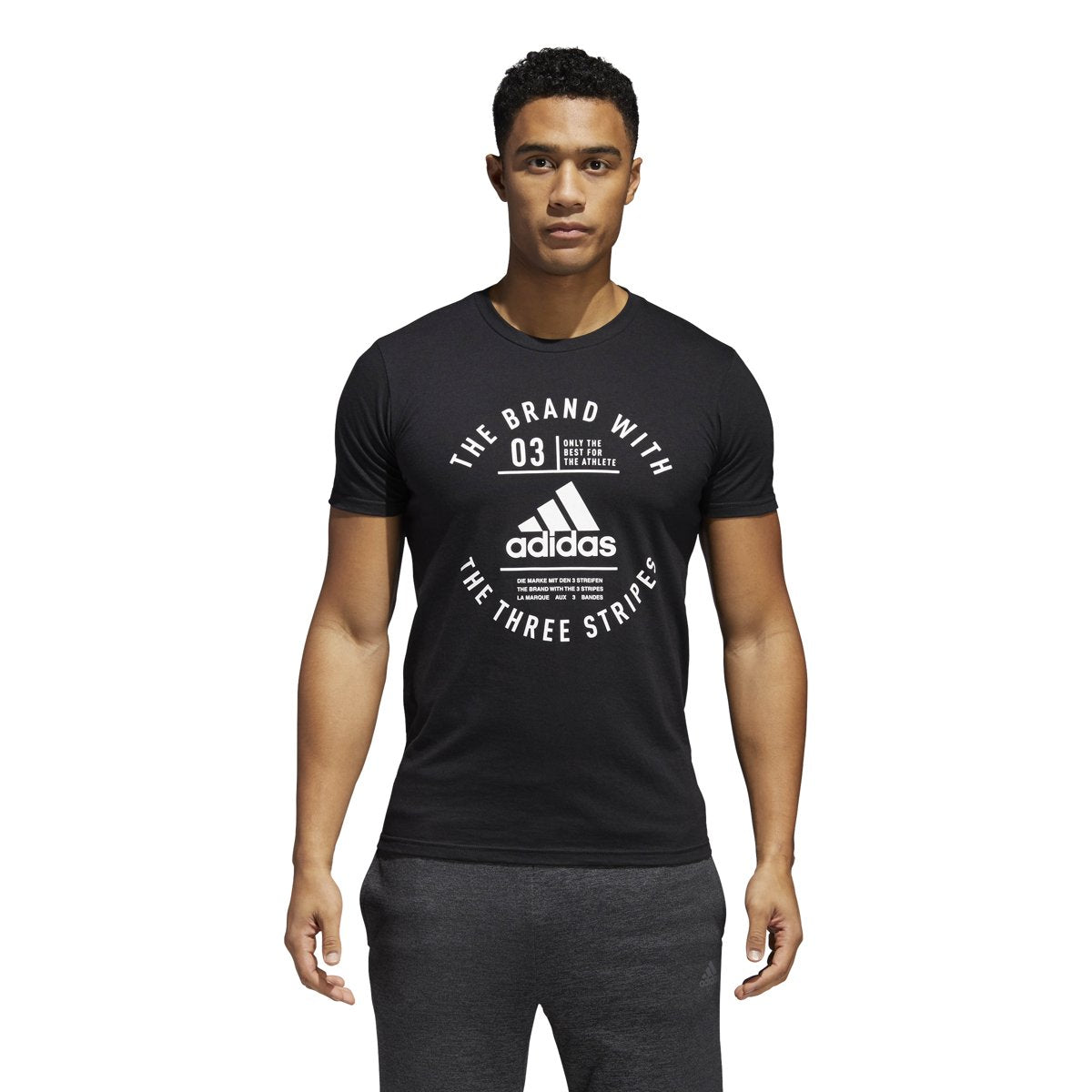 [CF8279] Three Stripe Life Emblem Tee
