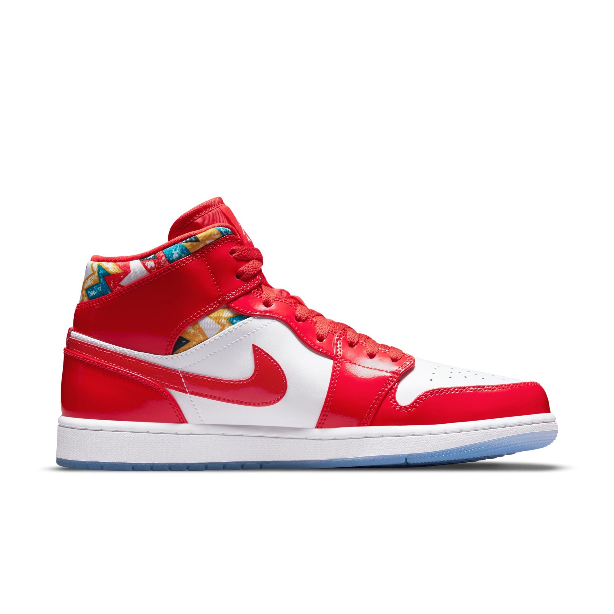 [DC7294-600] Mens Air Jordan Retro 1 Mid 'Barcelona Sweater Red Patent'
