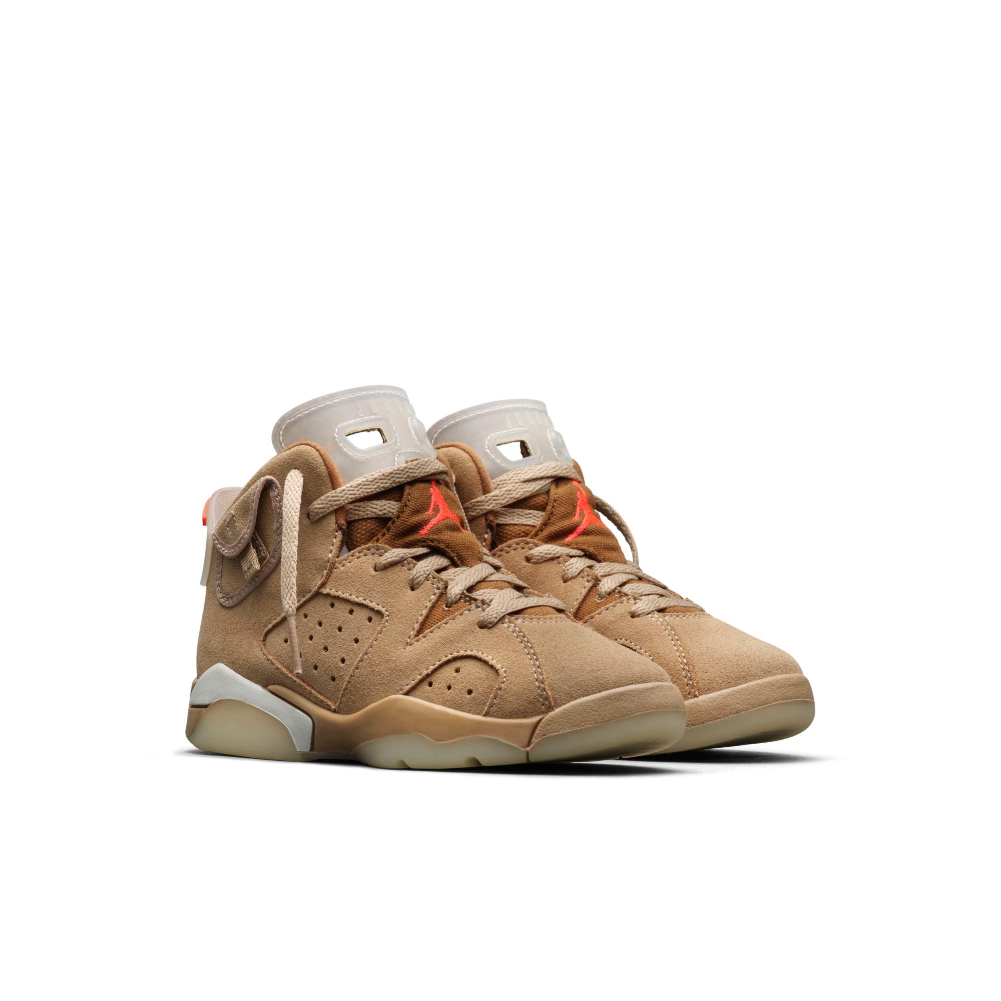 [DH0693-200] Preschool Air Jordan Retro 6 'Travis Scott British Khaki' (PS)