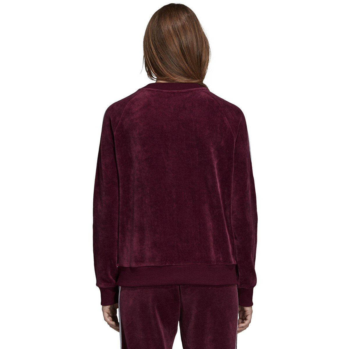[DH3112] Womens Trefoil Crew Velour Sweatshirt