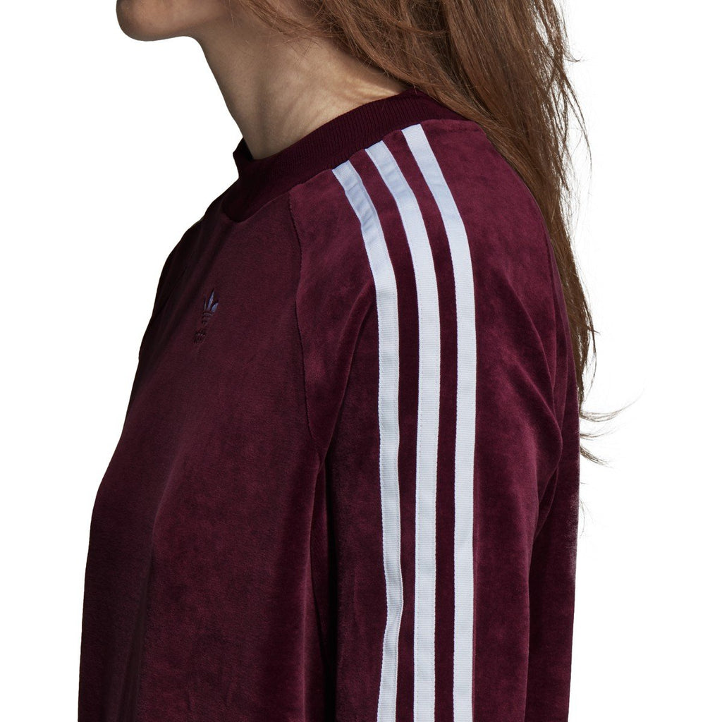 [DH3112] Womens Trefoil Crew Velour Sweatshirt