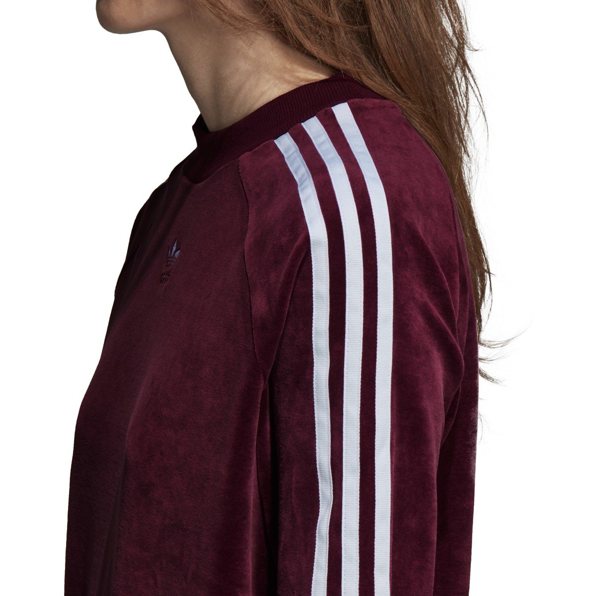 [DH3112] Womens Trefoil Crew Velour Sweatshirt