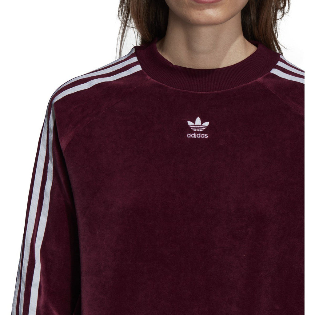 [DH3112] Womens Trefoil Crew Velour Sweatshirt