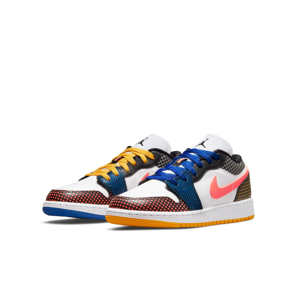 [DH7547-100] Grade School Air Jordan RETRO 1 LOW 'MMD MULTI-COLOR GRID (GS)'
