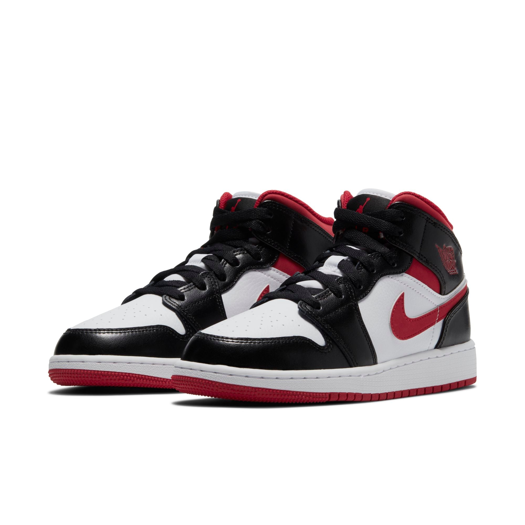 [DJ4695-122] Grade School Air Jordan Retro 1 Mid (GS) 'Gym Red Black White'