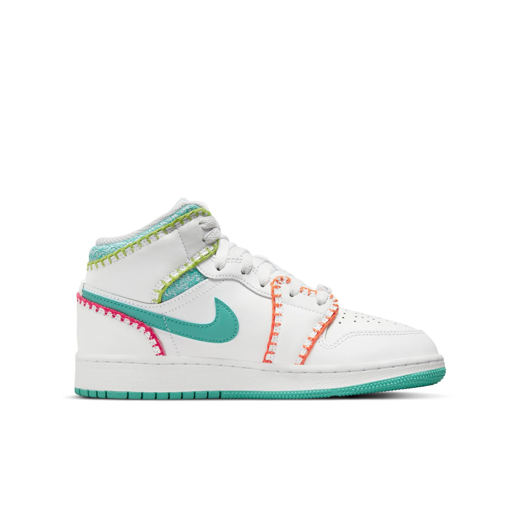 [DM6218-100] Youth Air Jordan Retro 1 Mid 'Multi Knit' (GS)