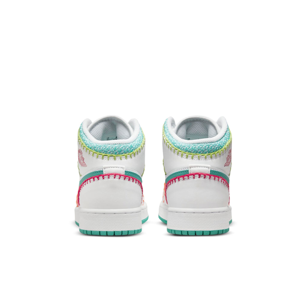 [DM6218-100] Youth Air Jordan Retro 1 Mid 'Multi Knit' (GS)