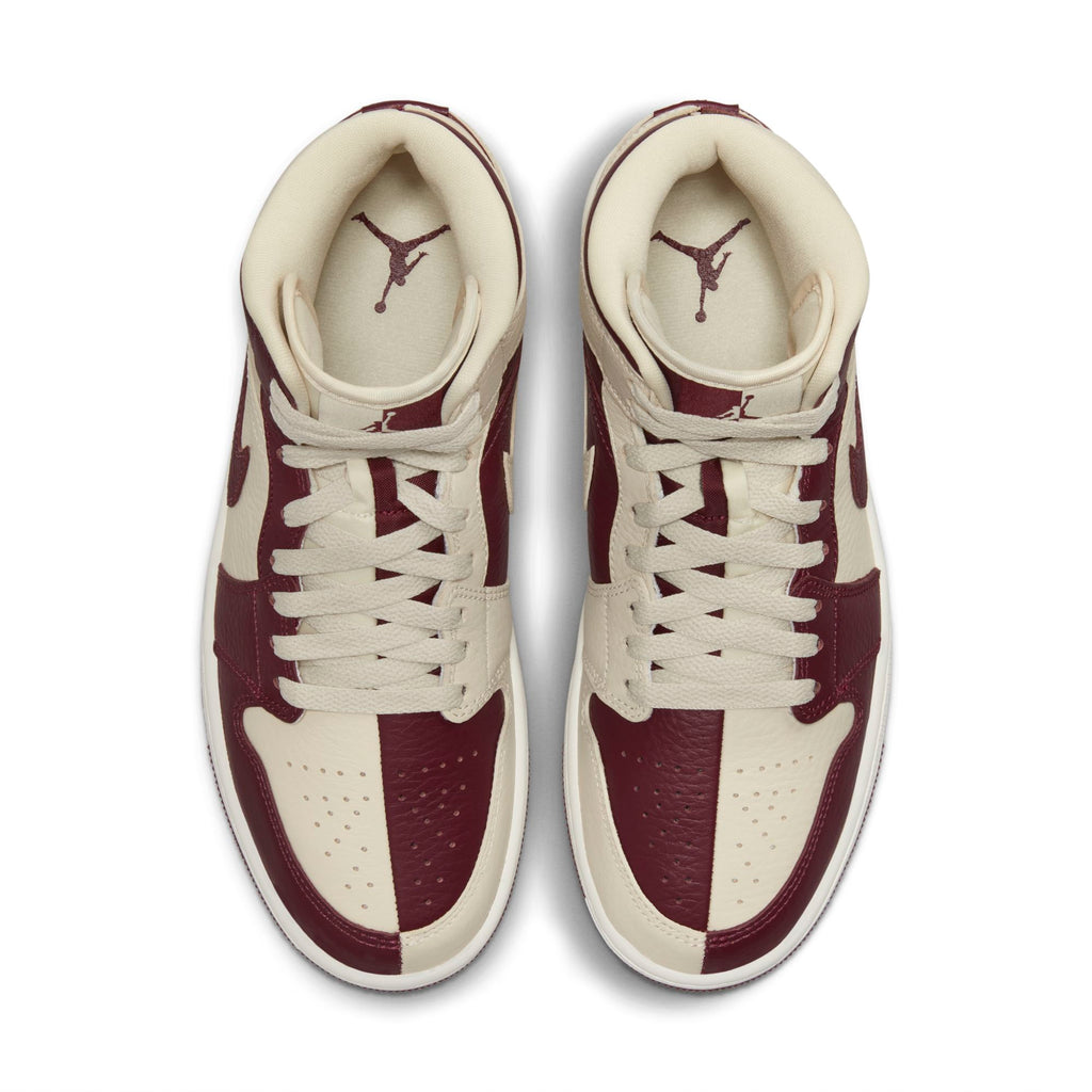 [DR0501-200] Womens Air Jordan RETRO 1 MID SE 'SPLIT BEACH CHERRYWOOD RED'