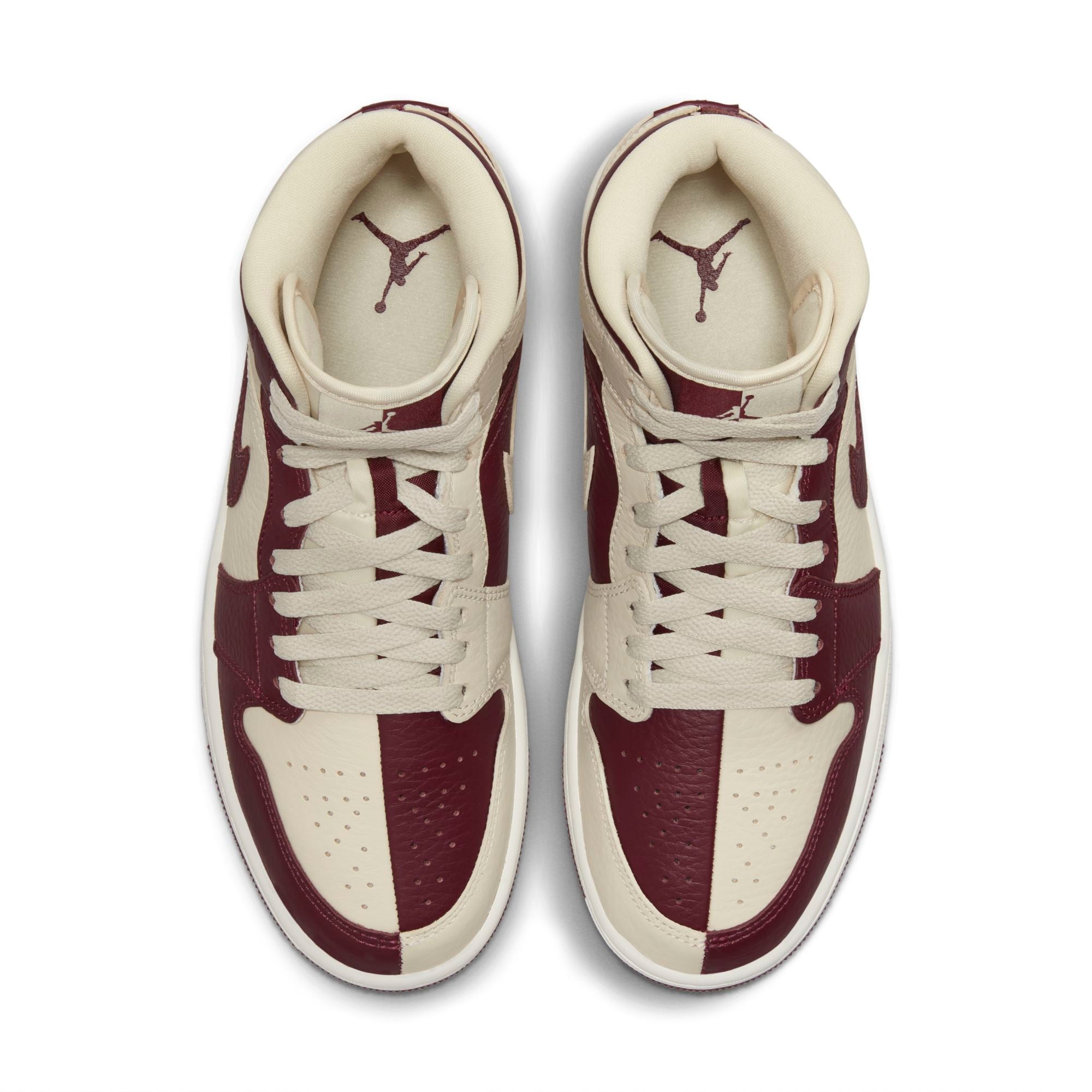 [DR0501-200] Womens Air Jordan RETRO 1 MID SE 'SPLIT BEACH CHERRYWOOD RED'