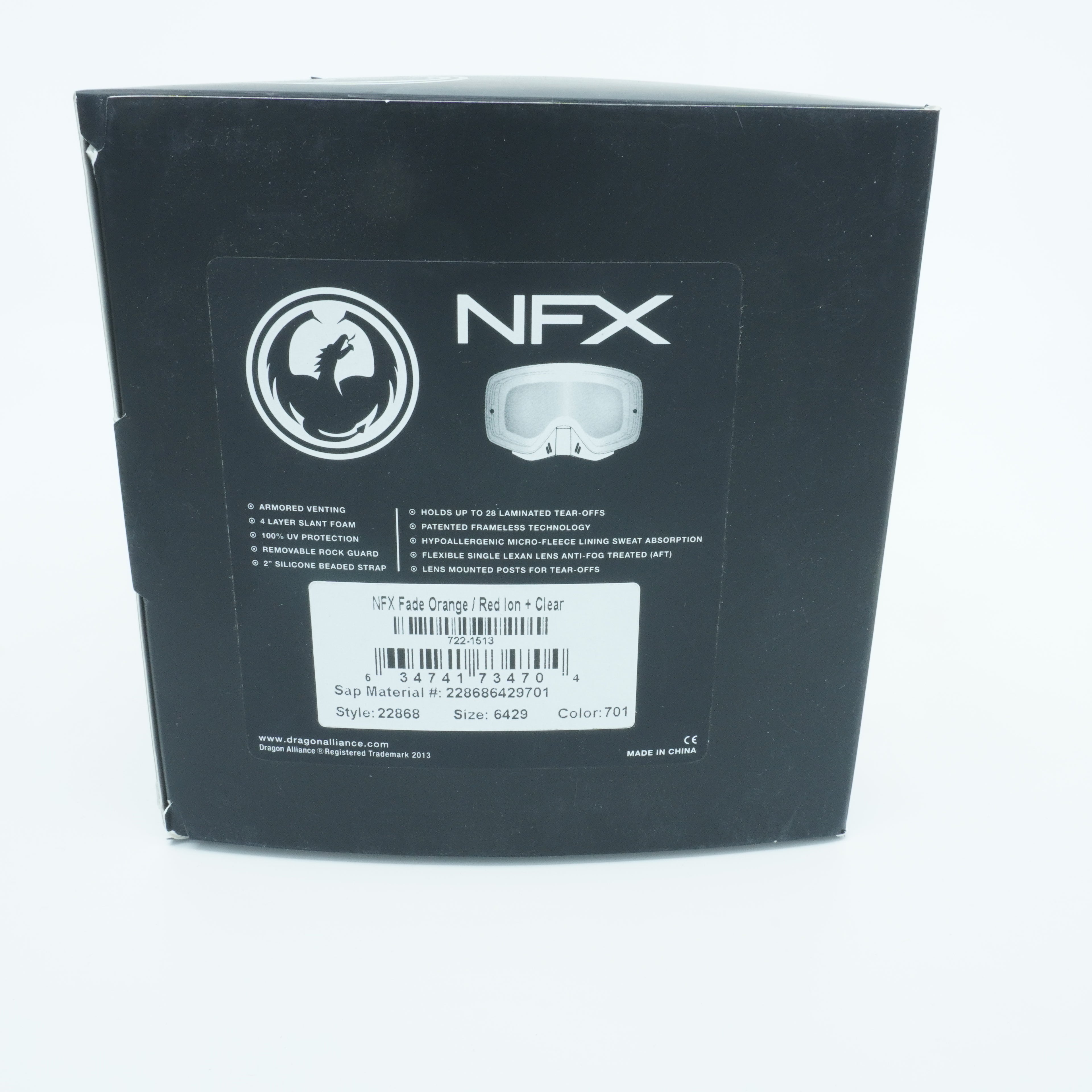 [228686429701] Mens Dragon Alliance NFX 1 Goggles
