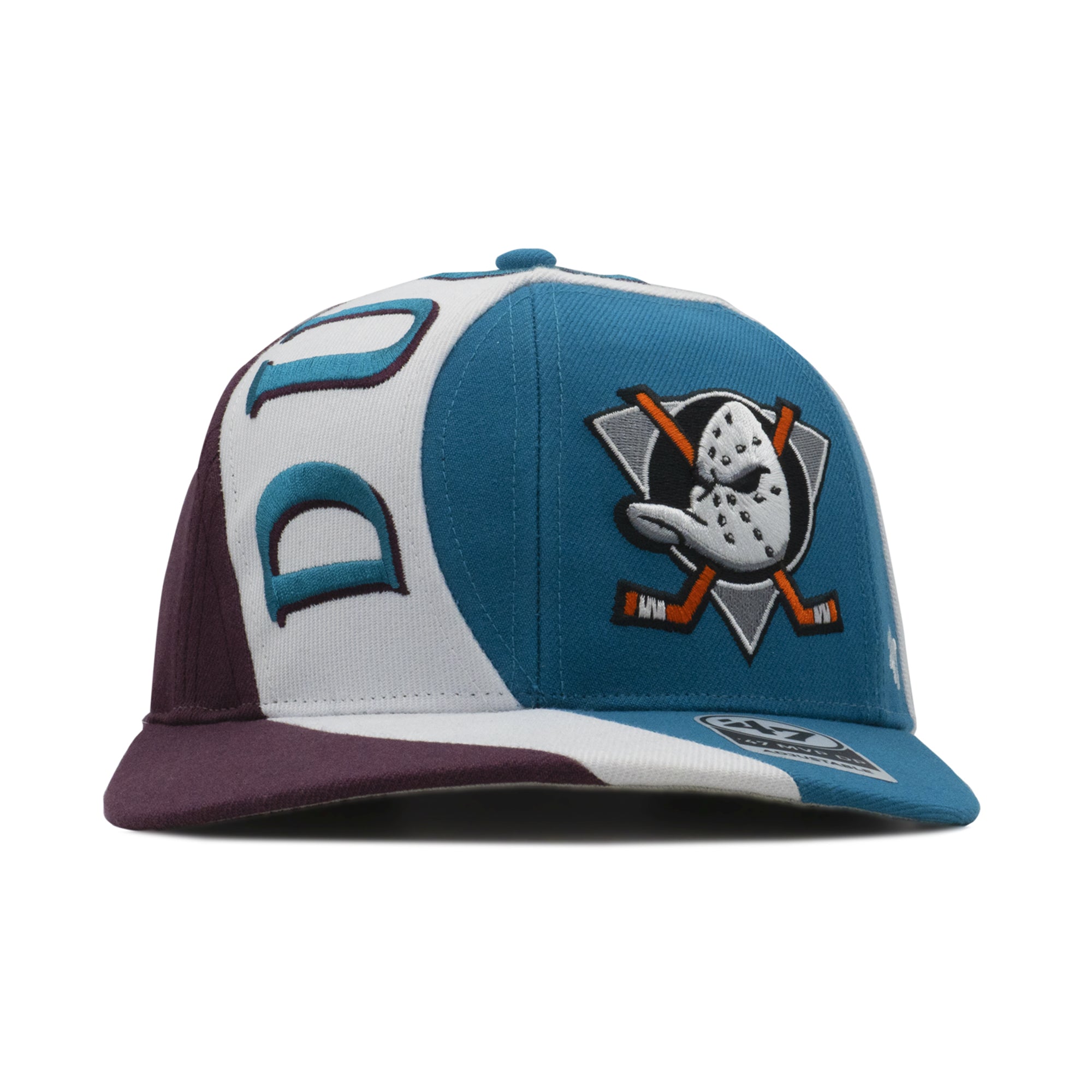 Mens 47 Brand Anaheim Ducks MVP DP Snapback - Maroon/White/Teal