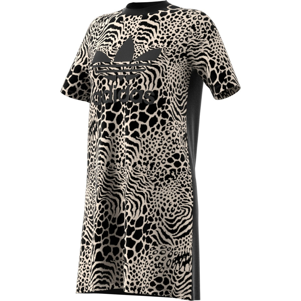 [DV0120] Womens Adidas Originals All Over Animal Print Tee Dress