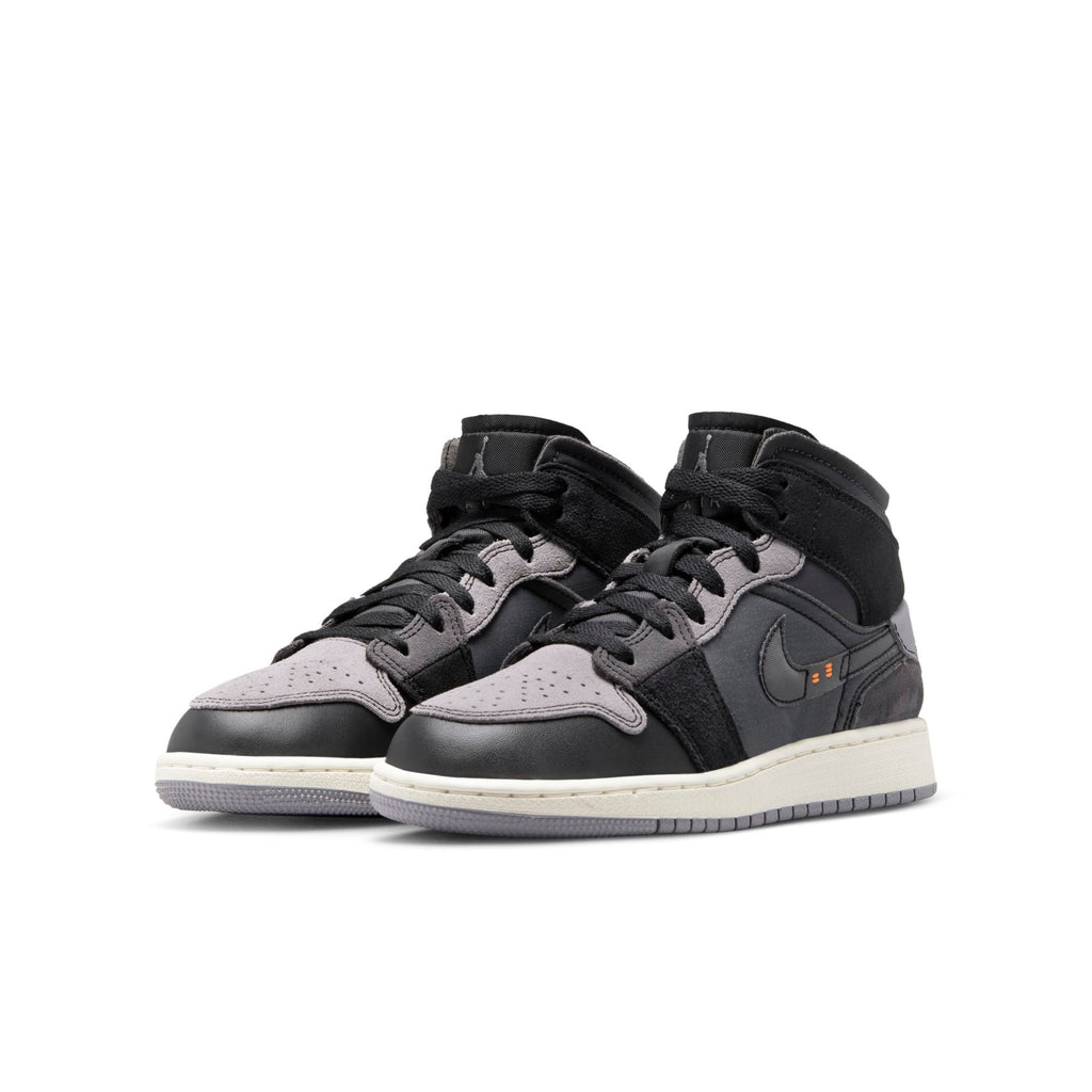 [DV0438-001] Youth Air Jordan Retro 1 Mid 'Craft Inside Out Black' (GS)