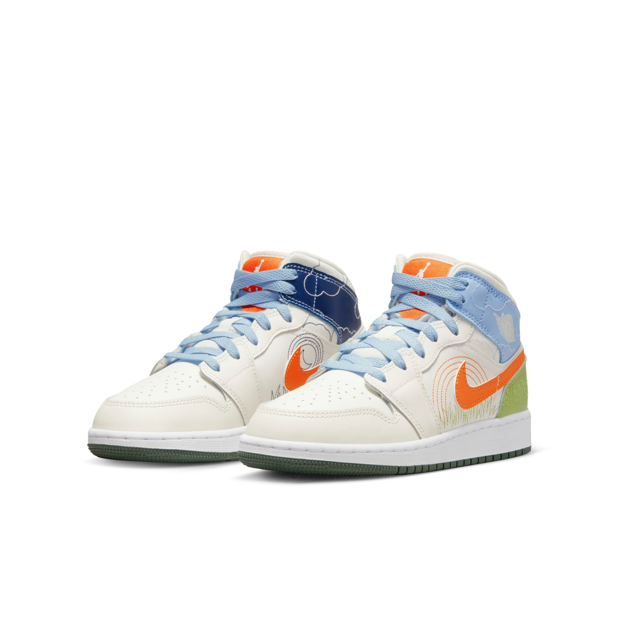 [DX2462-100] Grade School Air Jordan RETRO 1 MID SE 'STITCH (GS)'