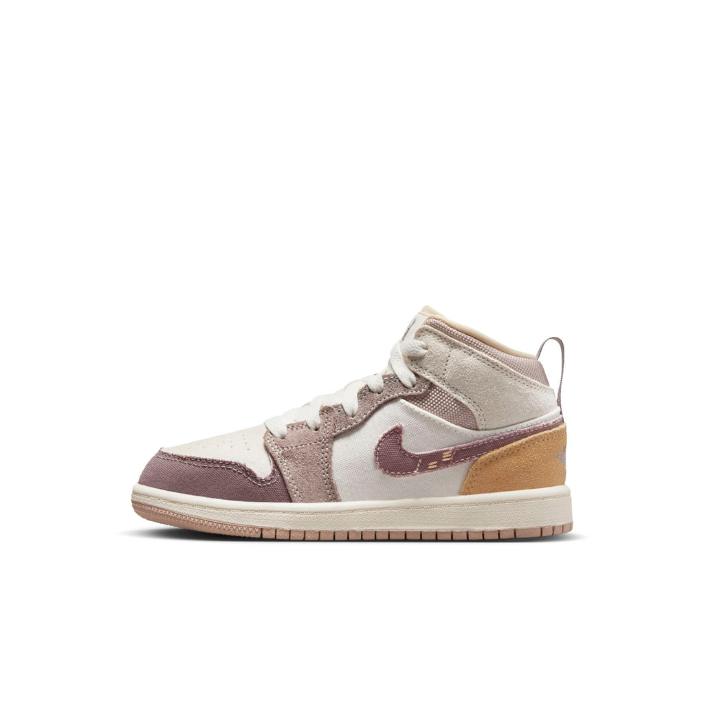 [DZ4468-102] Preschool Air Jordan RETRO 1 MID SE CRAFT PS 'INSIDE OUT - TAUPE HAZE'