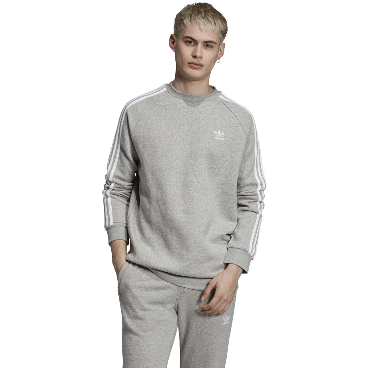 [ED6016] Mens Adidas 3-Stripes Crewneck Sweatshirt