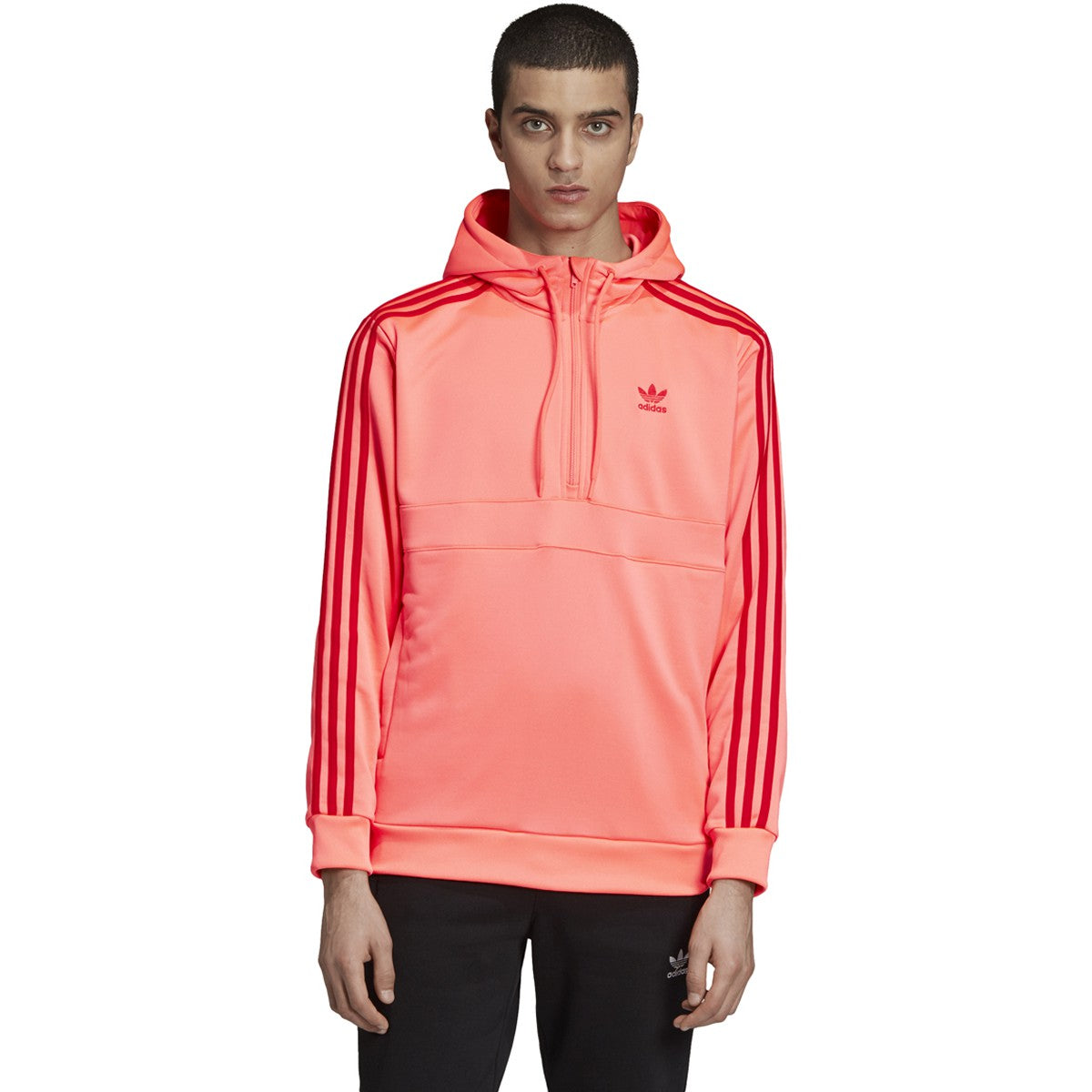 [EJ9686] Mens Adidas Originals 3-Stripes Half Zip Hoodie