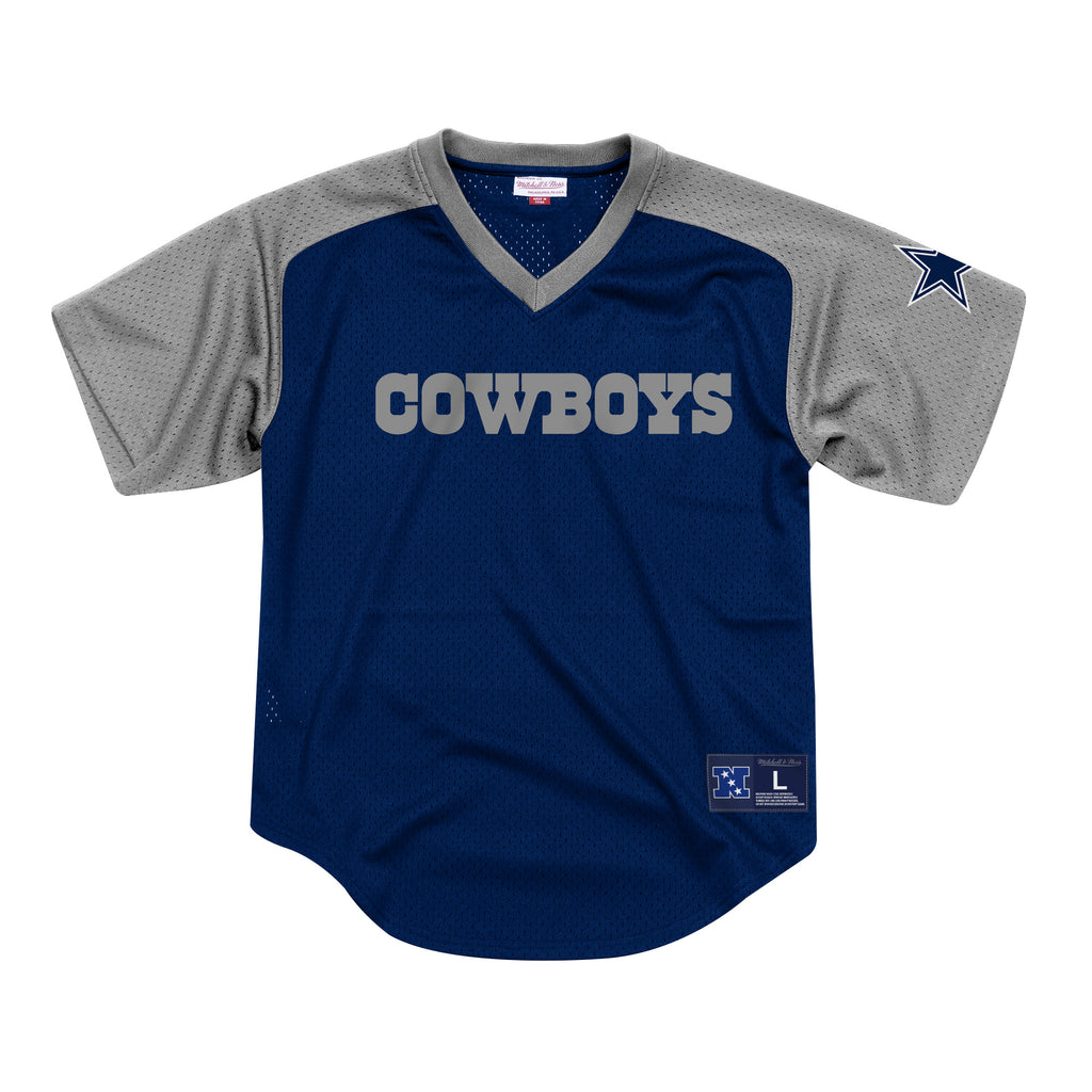 [FA87OP-DCO-A-K9A] Mens Mitchell & Ness NFL Final Seconds Mesh V-Neck Cowboys