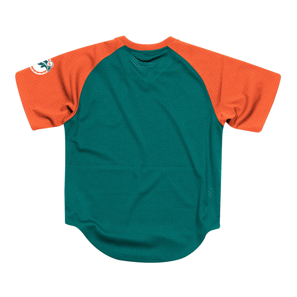 [FA87OP-MDO-T-K9E] Mens Mitchell & Ness NFL Final Seconds Mesh V-Neck Dolphins