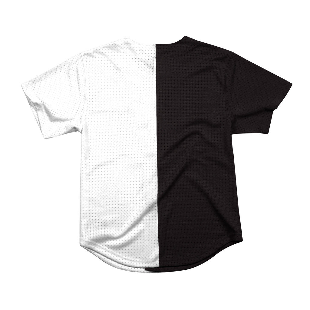 [FA88Y1-ORA-K-HFF] Mens Mitchell & Ness NFL Split Color Mesh Button Front Oakland Raiders