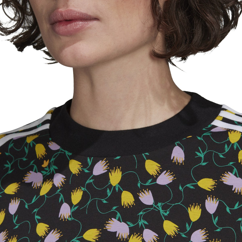 [FL4108] Womens Adidas Allover Print Crop Top
