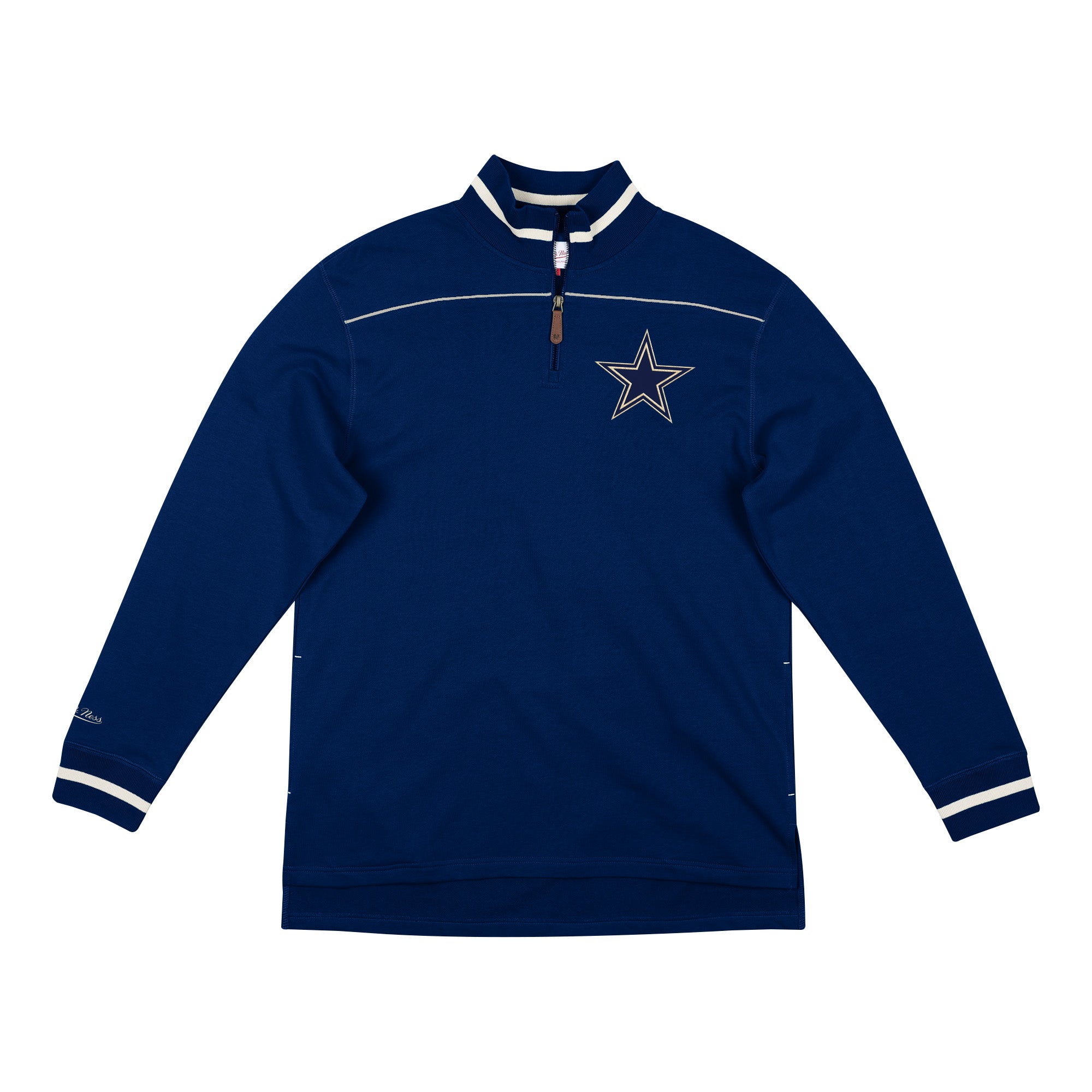 Mens Mitchell & Ness NFL Team Issued French Terry 1/4 Zip Dallas Cowboys