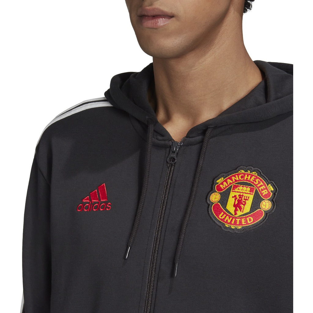 [FR3846] Mens Adidas Manchester United 3-Stripes Full-Zip Hoodie