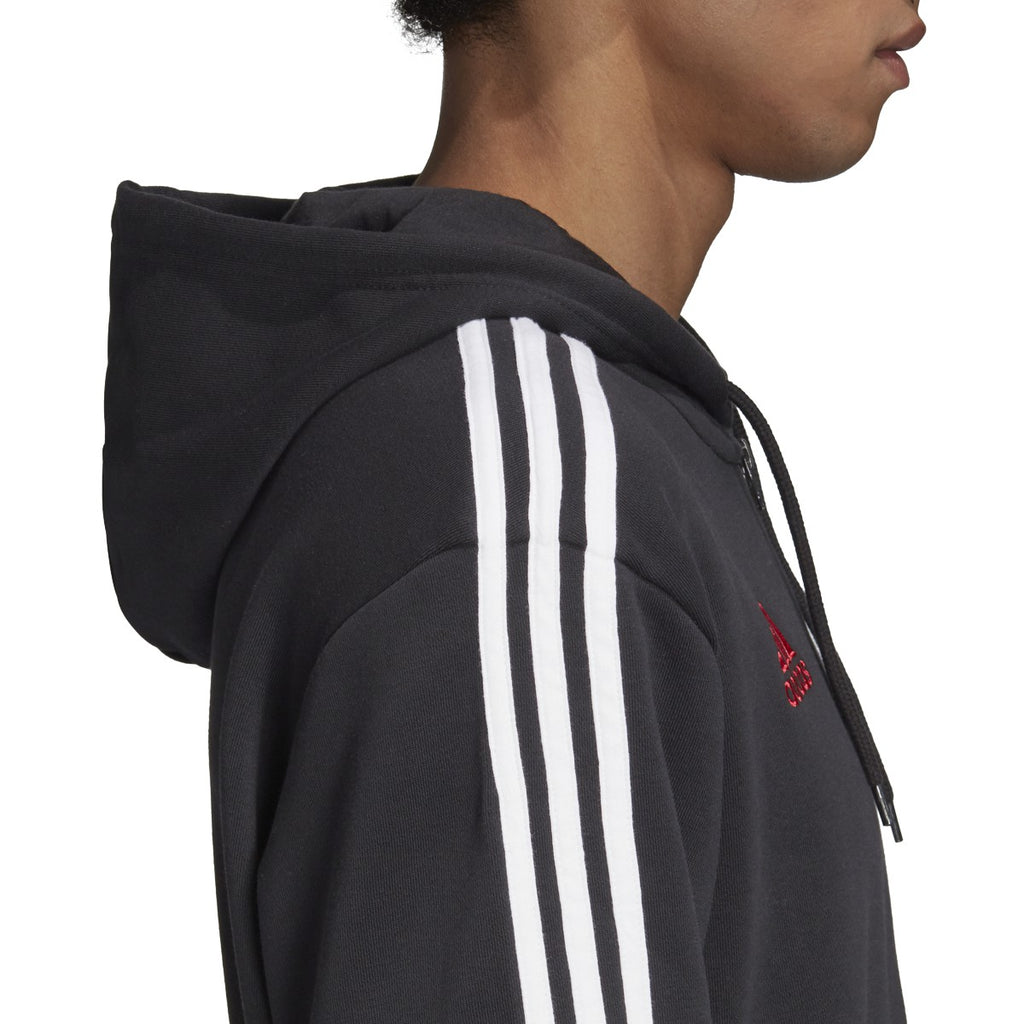 [FR3846] Mens Adidas Manchester United 3-Stripes Full-Zip Hoodie