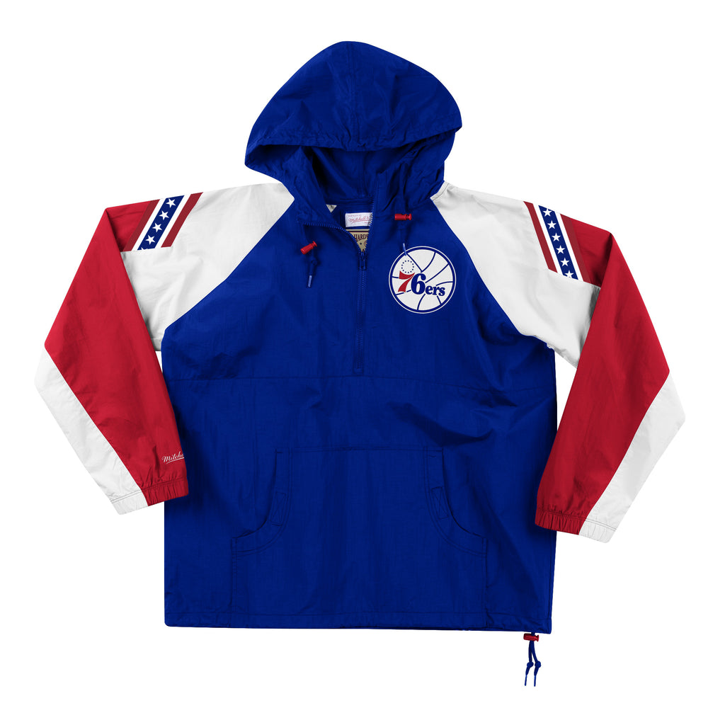 Mens Mitchell & Ness NBA Half-Zip Anorak Philadelphia 76ers