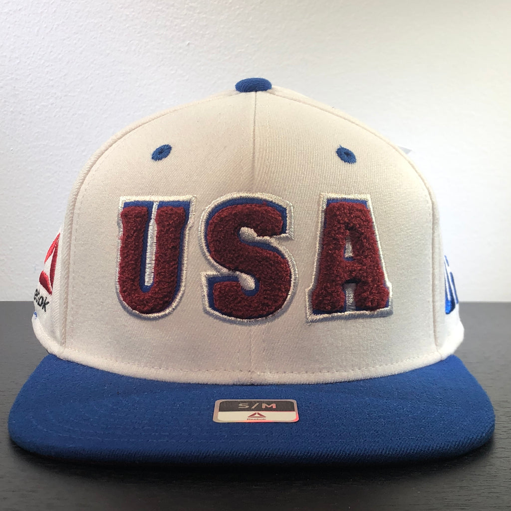 [M770Z] UFC USA Flexfit Hat - White | Maroon | Royal Blue