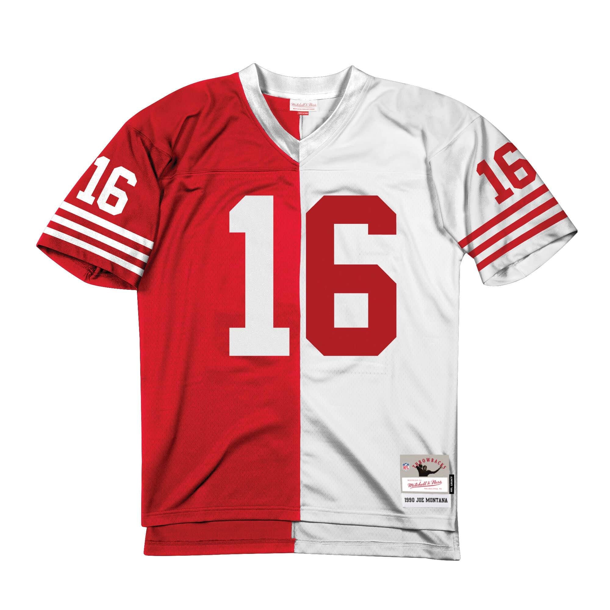 [LGJYSCWH-SF4NG183121JMO90] Mens Mitchell & Ness NFL Split Legacy Jersey 49ers 90 Joe Montana - sneakAR