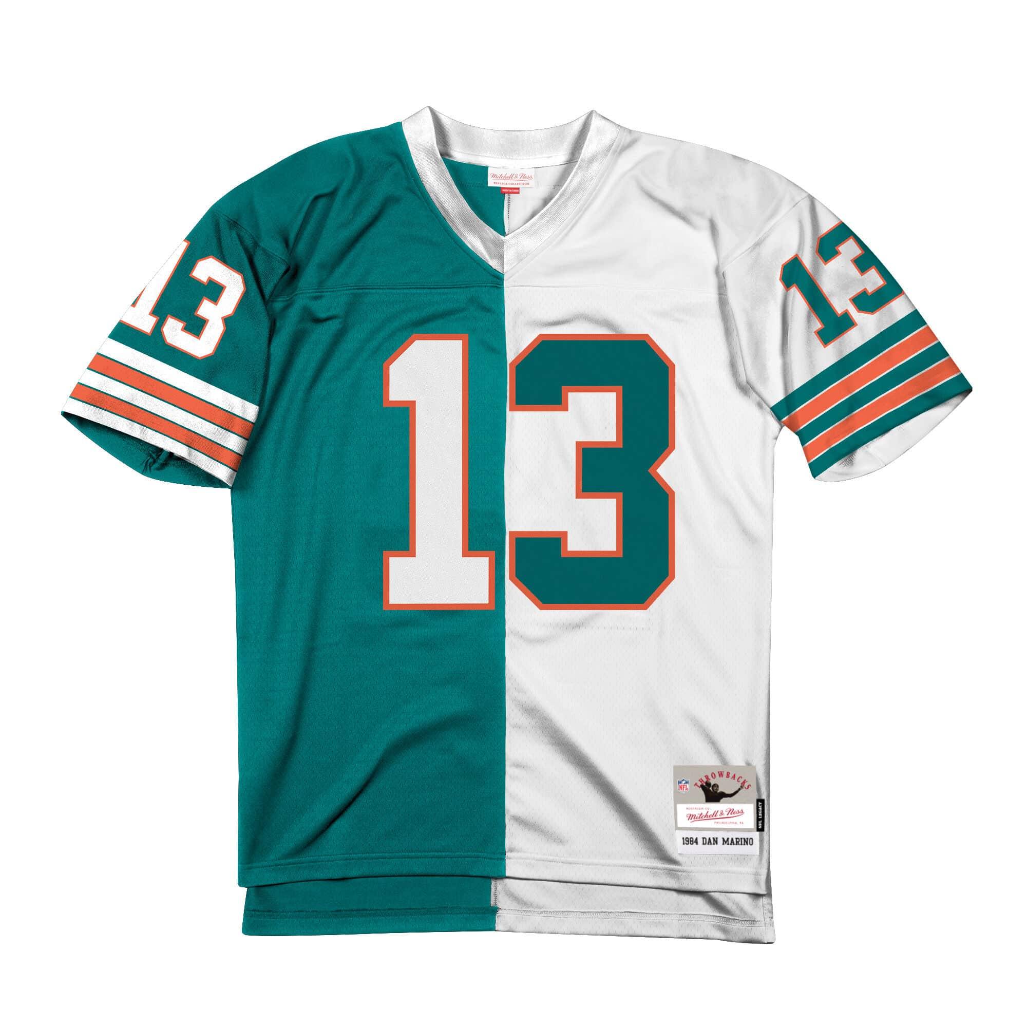 [LGJYTLWH-MDONG182351DMA84] Mens Mitchell & Ness NFL Split Legacy Jersey Dolphins 84 Dan Marino - sneakAR