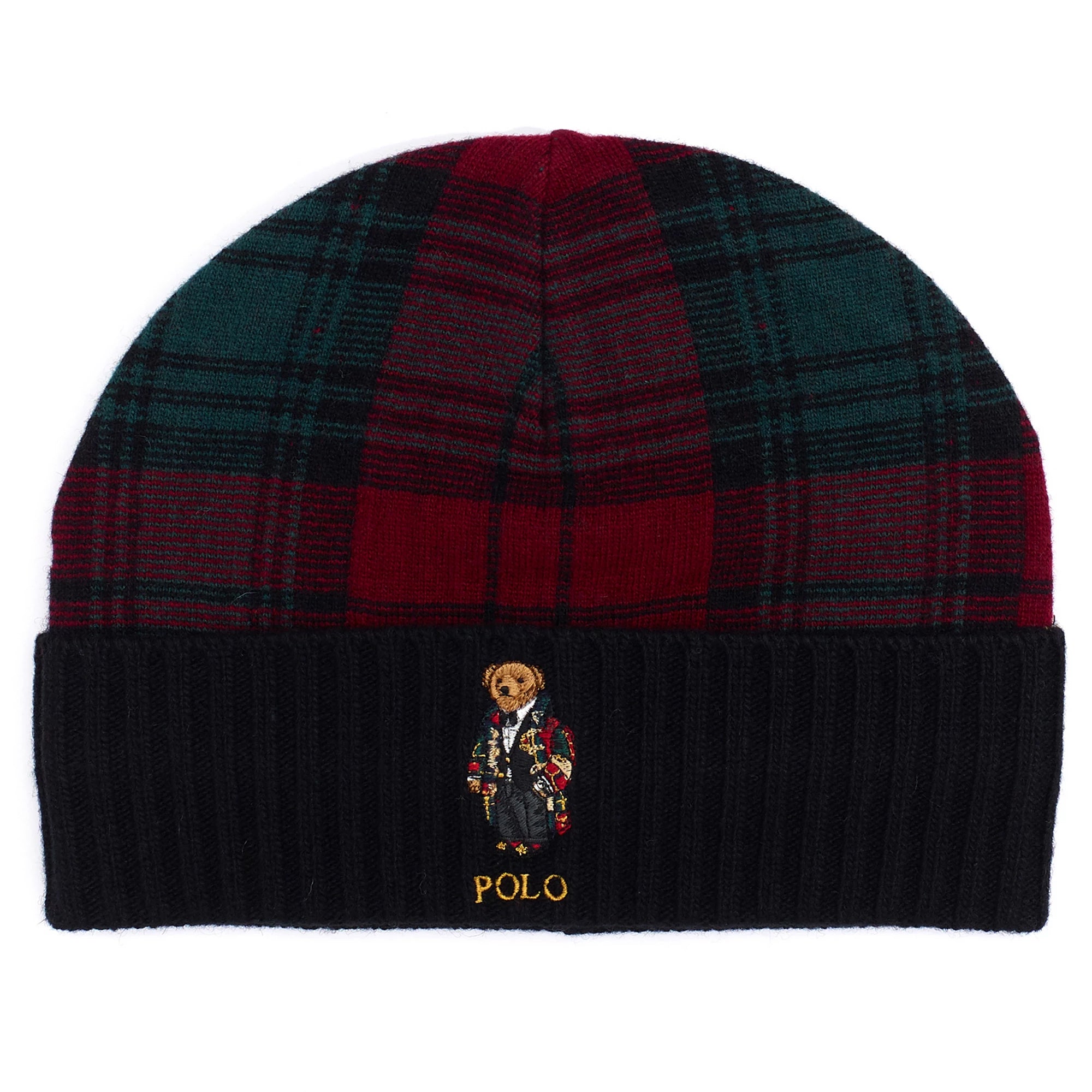 [PC0565-625] Mens Polo Ralph Lauren Plaid Bear Beanie