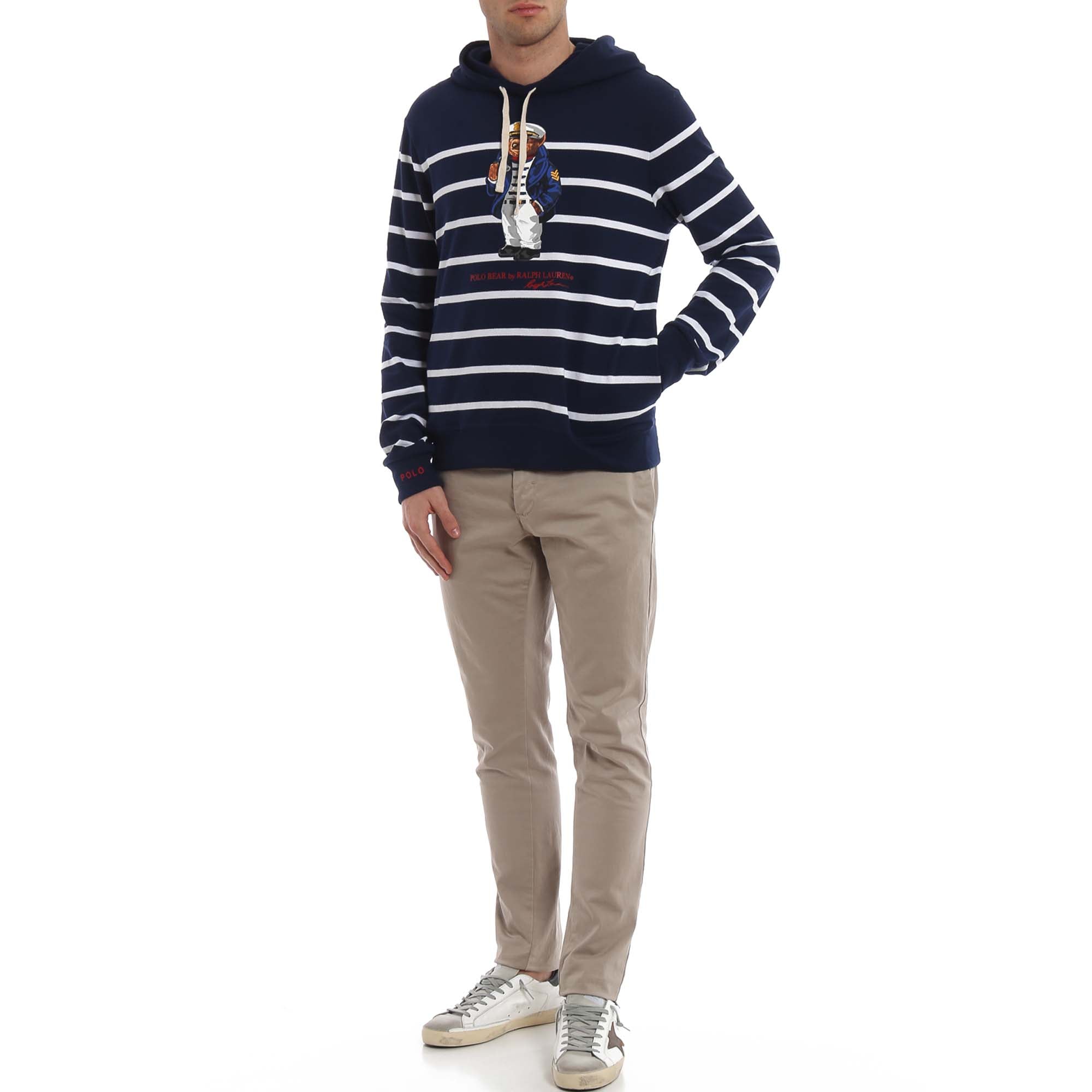 [710751304001] Polo Ralph Lauren Mens Newport Striped Hoodie