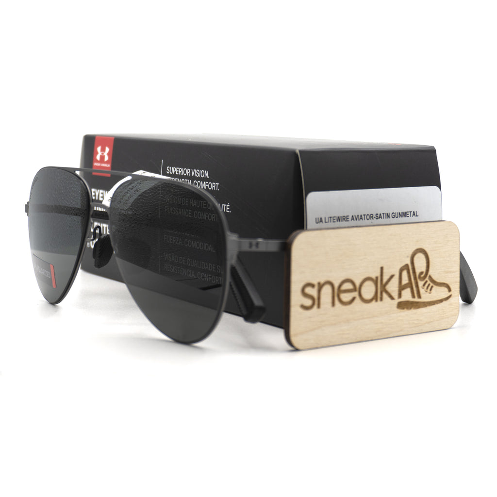 [8640136-310108] Under Armour Litewire Aviator Polarized Sunglasses