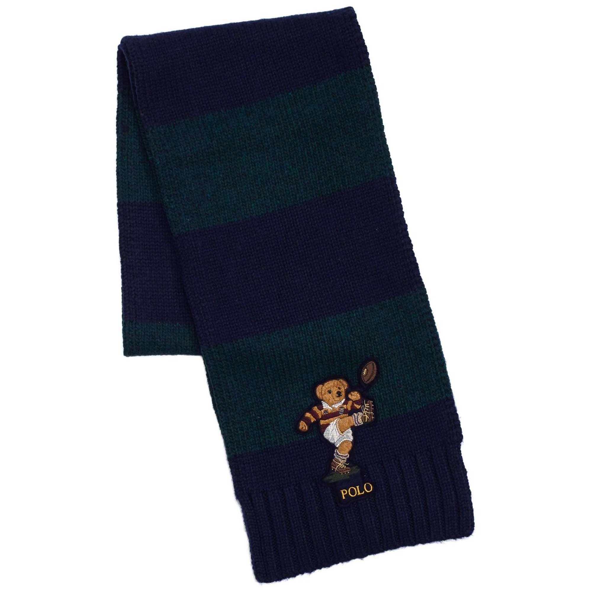 [PC0614-355] Mens Polo Ralph Lauren Colorblock Rugby Bear Scarf (Kicker)
