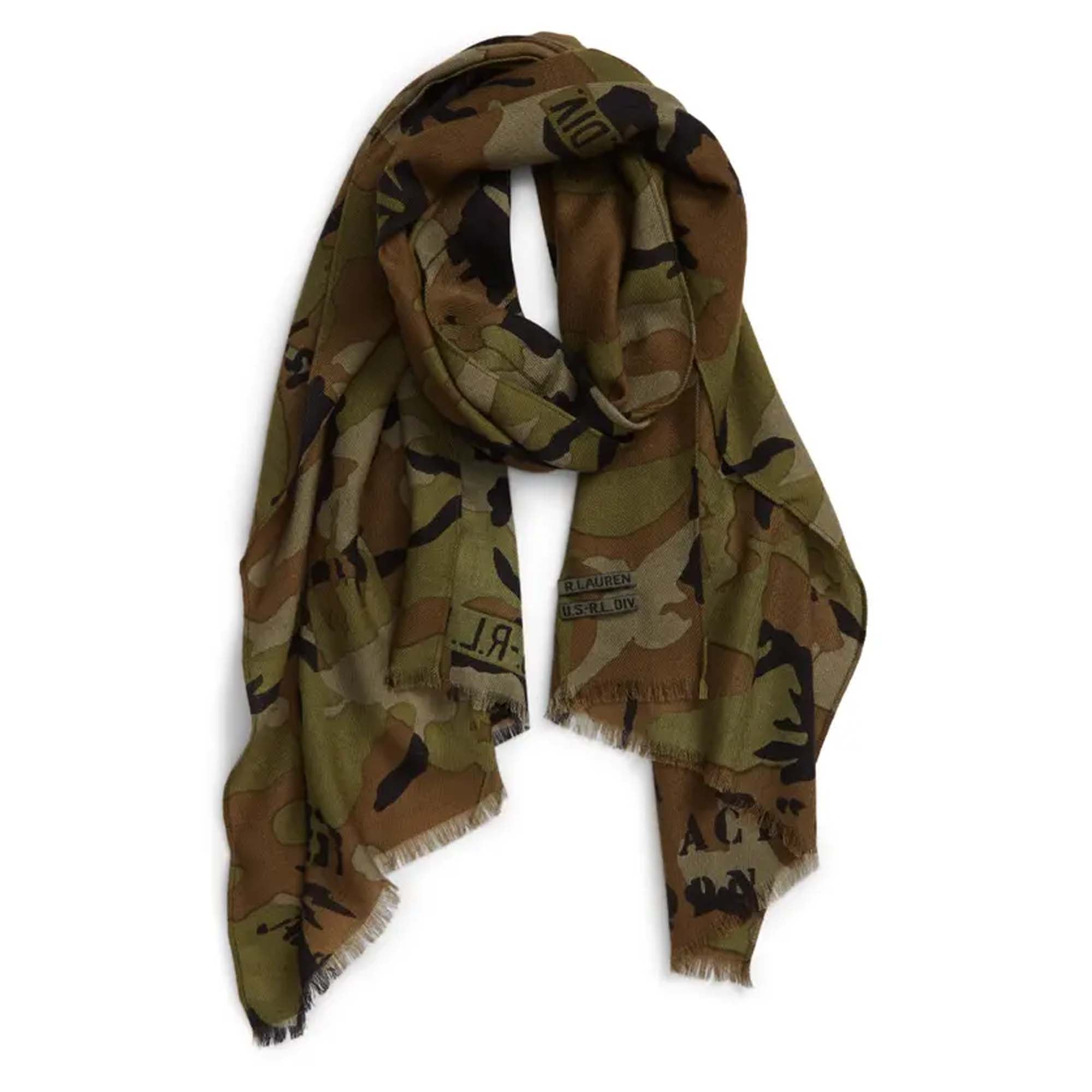 [PC0627-352] Mens Polo Ralph Lauren Pony Player Camo Wool Scarf
