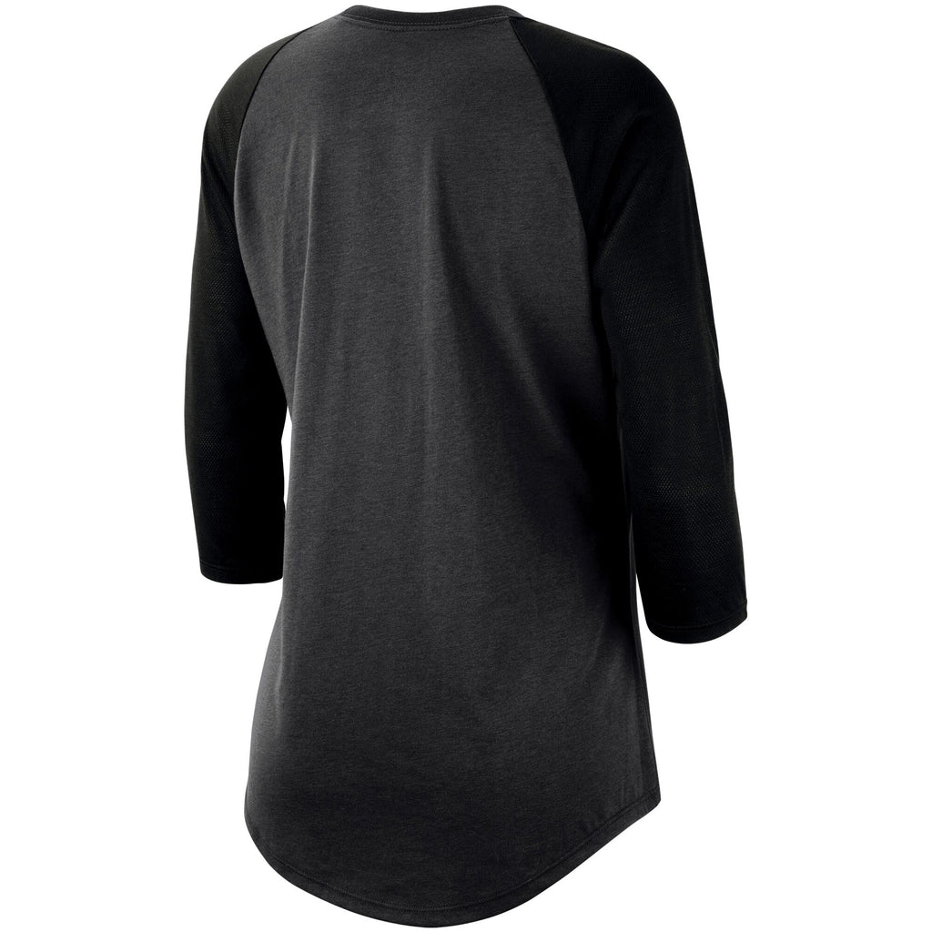 [AQ6085-060] Womens Nike NBA Golden State Warriors Wordmark 3/4-Sleeve Raglan