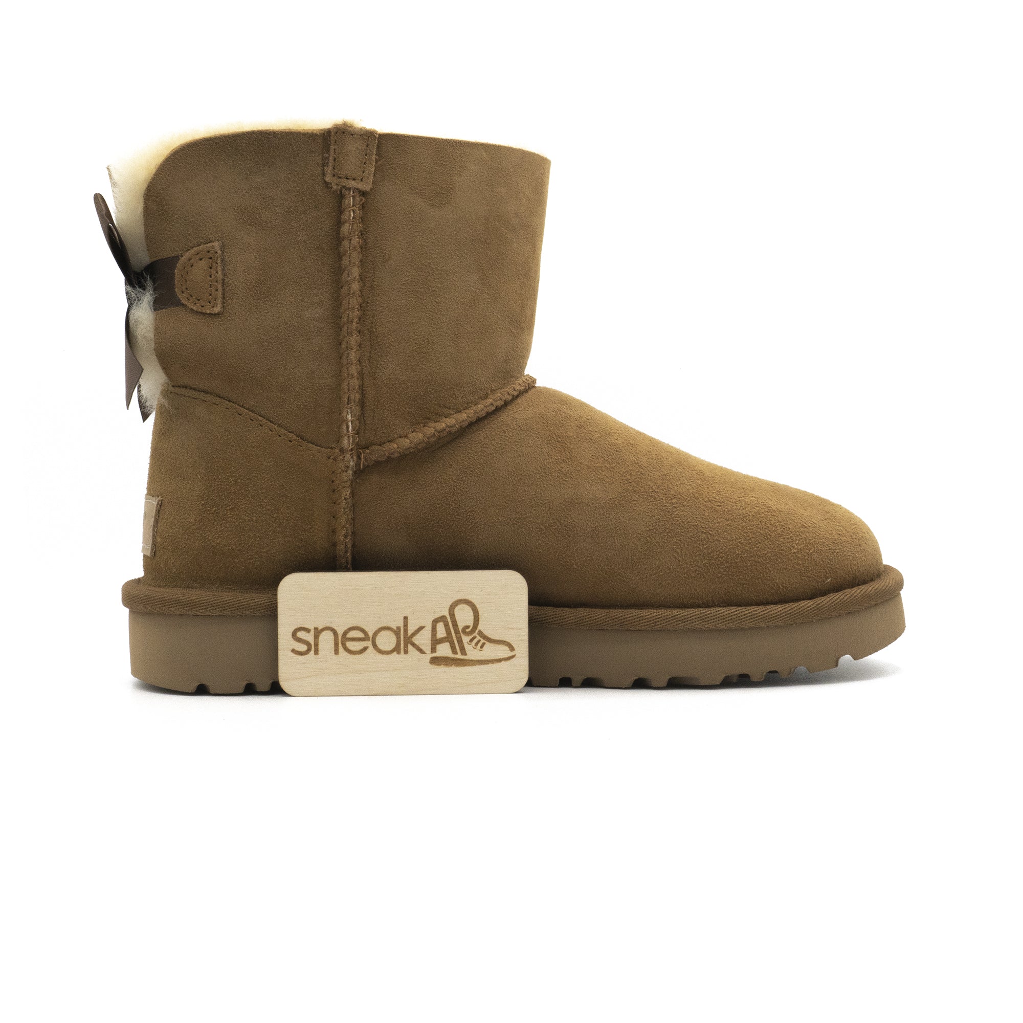[1016501-CHE] Womens UGG Mini Bailey Bow II Boot - Chestnut