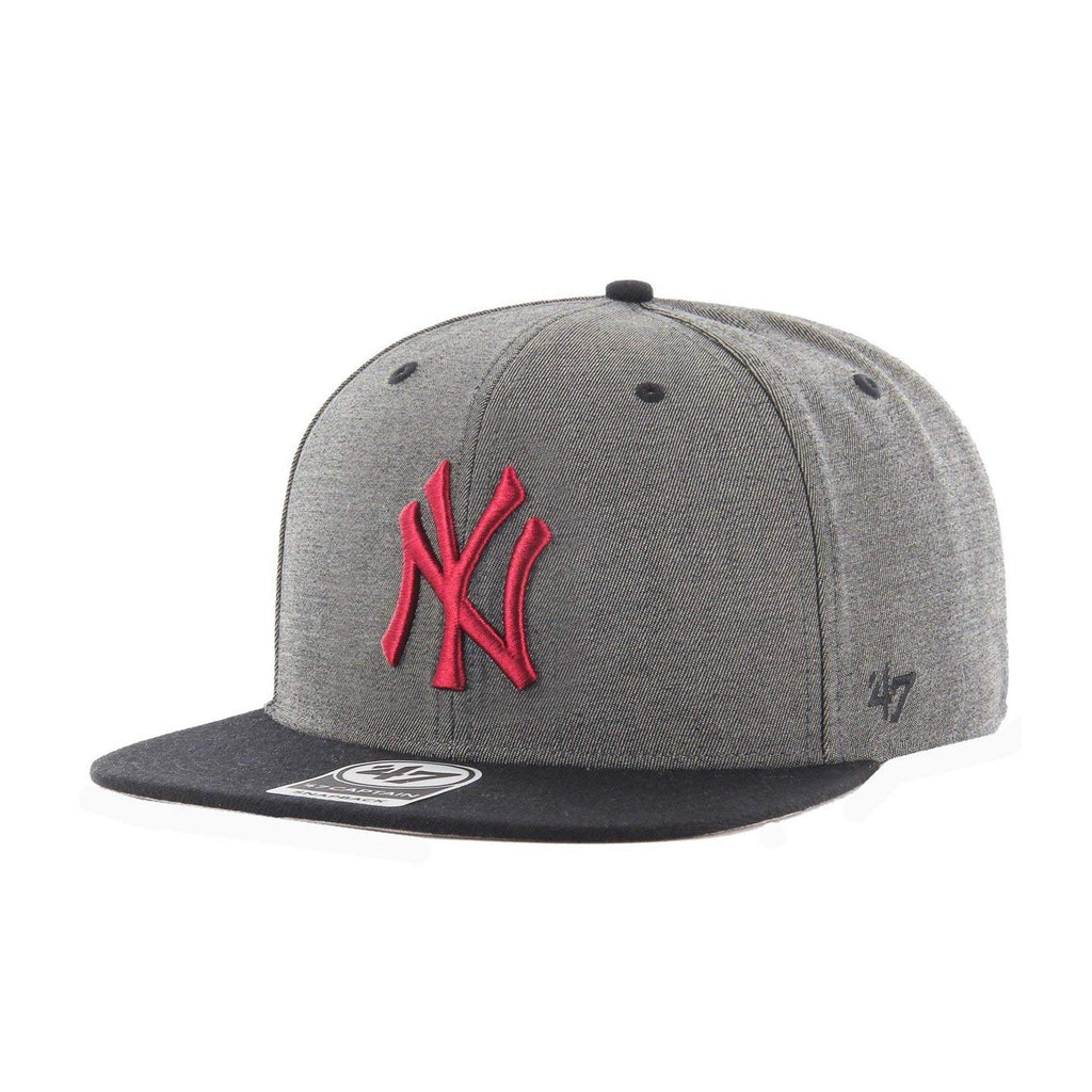 Mens 47 Brand NY Yankees Captain Snapback - Gravel/Black - sneakAR