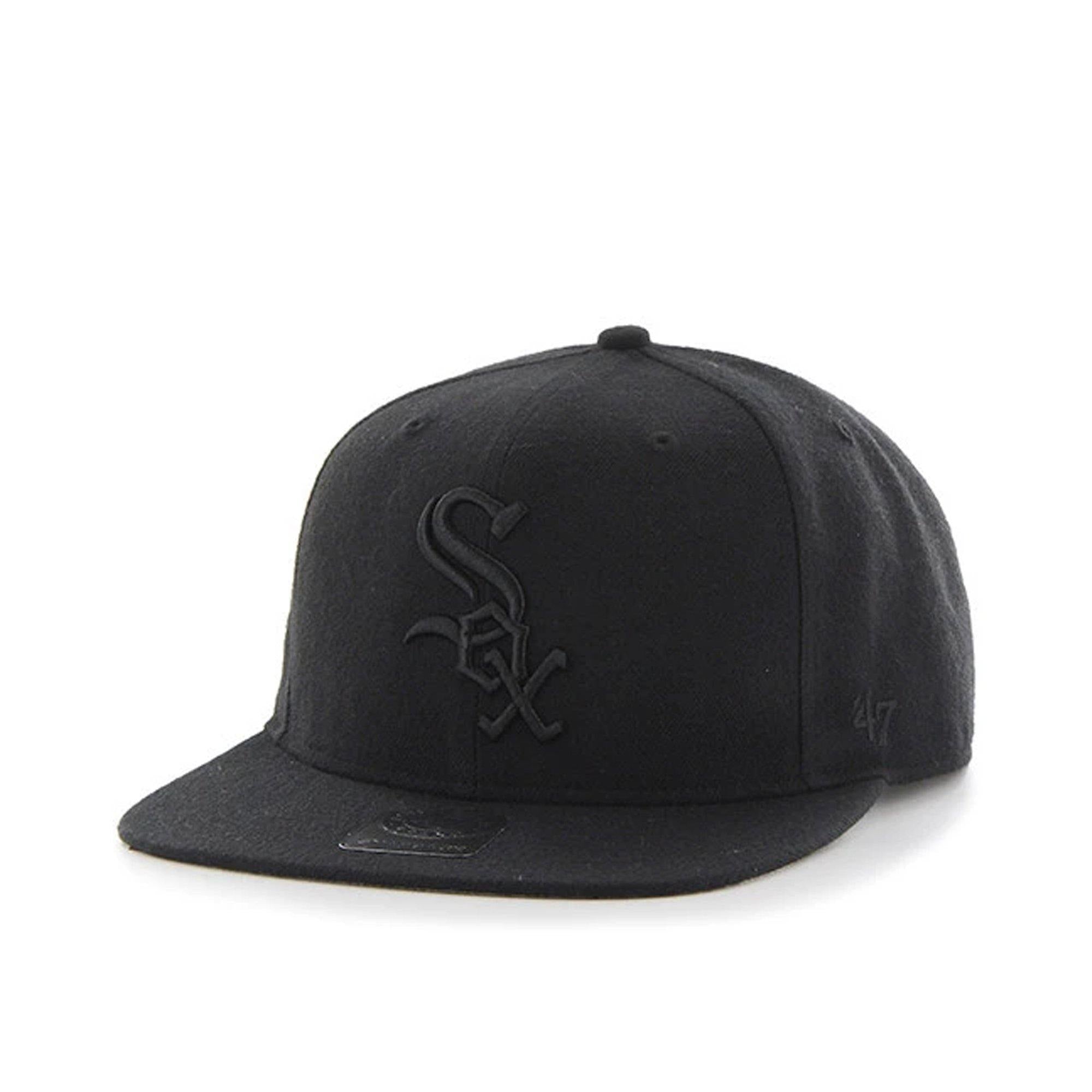 Mens 47 Brand Chicago White Sox Sure Shot Captain Snapback - Black - sneakAR