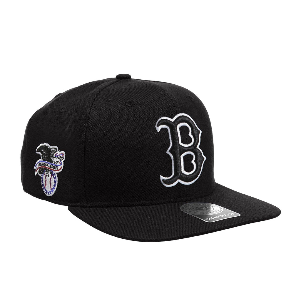 Mens 47 Brand Boston Red Sox Sure Shot Captain Snapback - Black - sneakAR